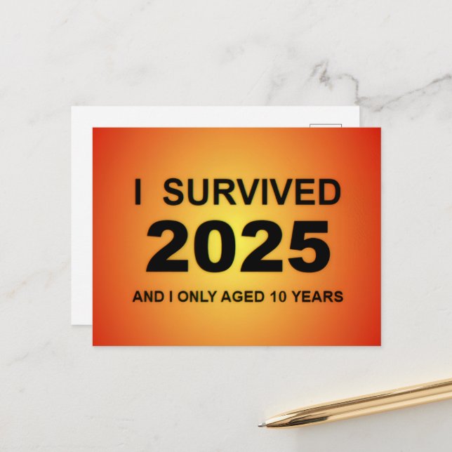 Jag överlevde 2025  vykort (Fram/Back In Situ)