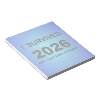 Jag överlevde 2026 anteckningsblock
