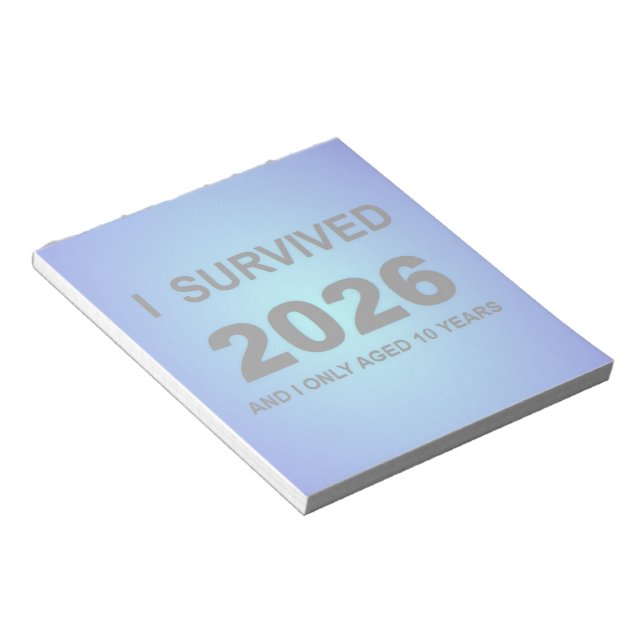 Jag överlevde 2026 anteckningsblock (Vinklad)