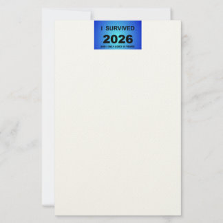 Jag överlevde 2026 brevpapper