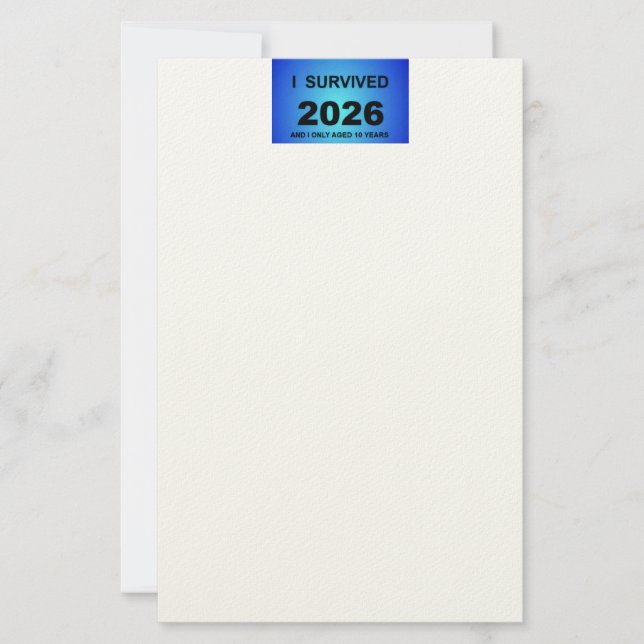 Jag överlevde 2026 brevpapper (Framsida)