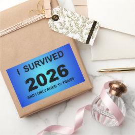 Jag överlevde 2026 rektangulärt klistermärke