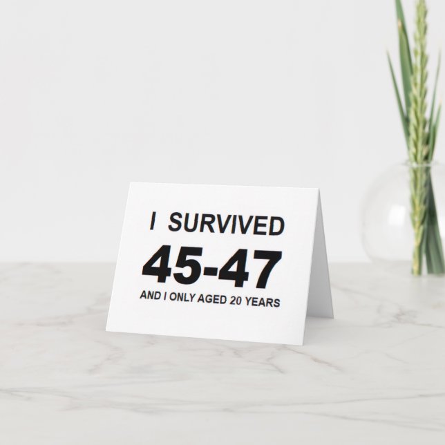 Jag överlevde 45-47 tack kort (Framsida)