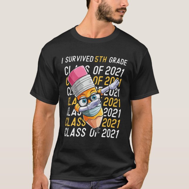 Jag Överlevde 5:e Klass-dabbing Studenten Boys-kla T Shirt (Framsida)