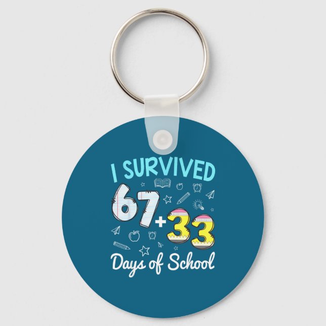 Jag överlevde 67 33 dagar i skolan nyckelring (Framsida)