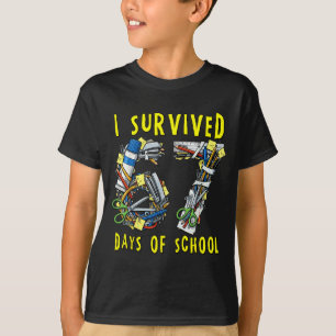 Jag överlevde 67 + 33 skoldagar 100:e dagens matte t shirt