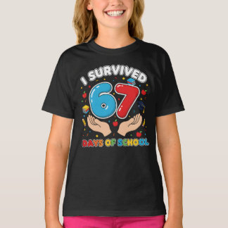 Jag överlevde 67 dagar av skol lärare elever T-skj T Shirt