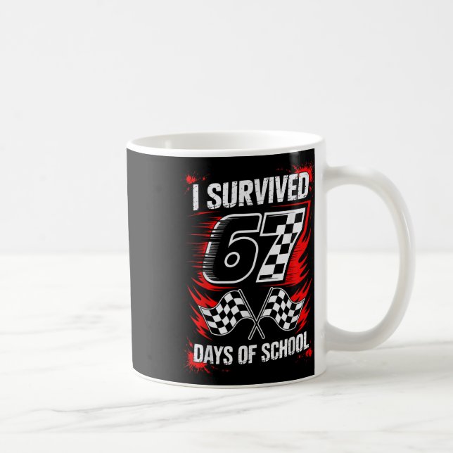 Jag överlevde 67 dagar av skolan Six Seven Meme Ra Kaffemugg (Höger)