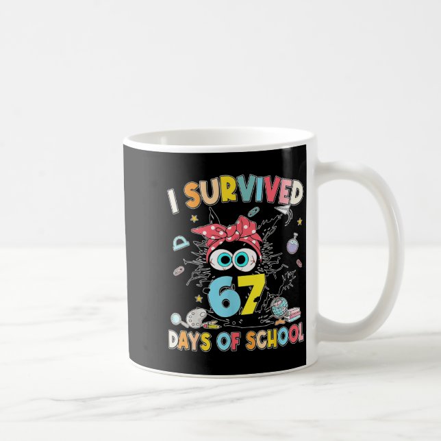 Jag överlevde 67 dagar av skolan Svarta katt lärar Kaffemugg (Höger)