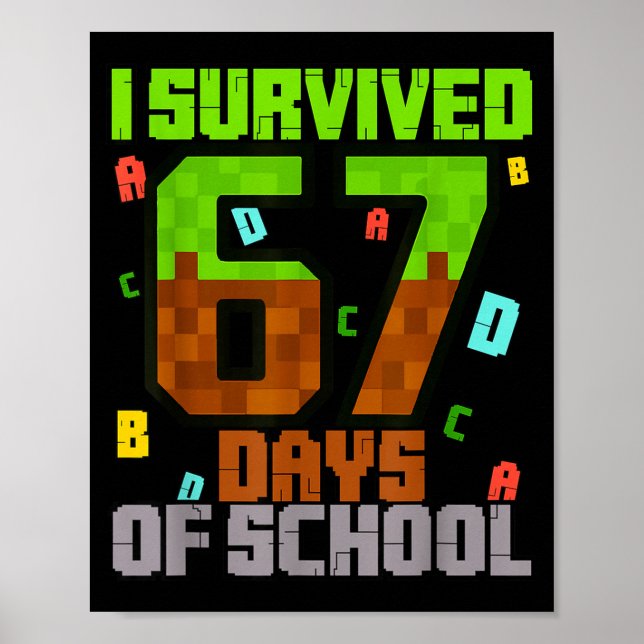 Jag överlevde 67 dagar av skolrelaterad skoj meme  poster (Framsidan)