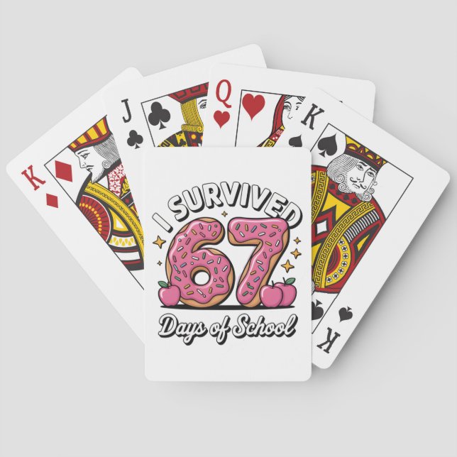 Jag överlevde 67 dagar i skolan 100 dagar i skolan casinokort (Baksidan)