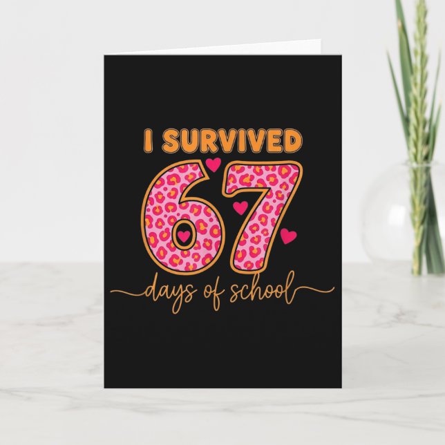 Jag överlevde 67 dagar i skolan 100 dagars hjärnro kort (Framsida)