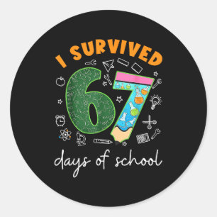 Jag överlevde 67 dagar i skolan 67 meme vetenskap runt klistermärke