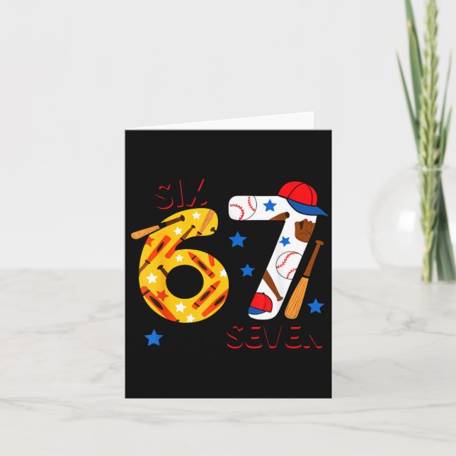 Jag överlevde 67 dagar i skolan Rolig 6 7 baseboll Kort (Framsida)