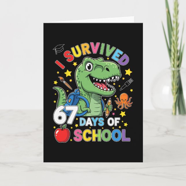 Jag överlevde 67 dagar i skolan Six Seven Meme för Kort (Framsida)