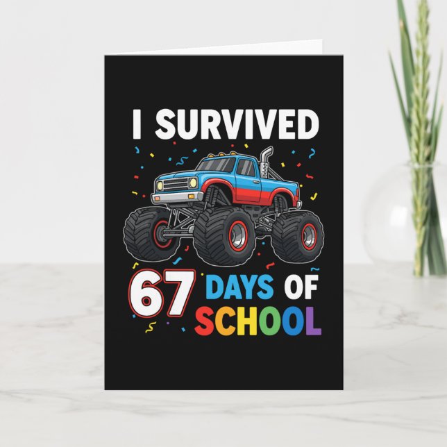 Jag överlevde 67 dagar i skolan Six Seven Meme för Kort (Framsida)