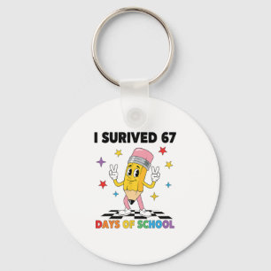 Jag överlevde 67 dagar i skolan Six Seven Meme för Nyckelring