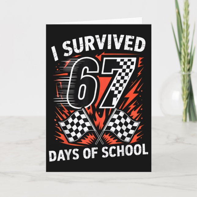 Jag överlevde 67 dagar i skolan Six Seven Meme Rac Kort (Framsida)