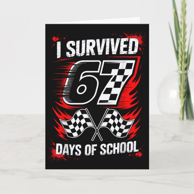 Jag överlevde 67 dagar i skolan Six Seven Meme Rac Kort (Framsida)