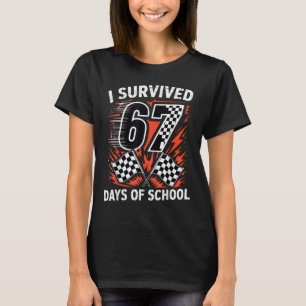 Jag överlevde 67 dagar i skolan Six Seven Meme Rac T Shirt
