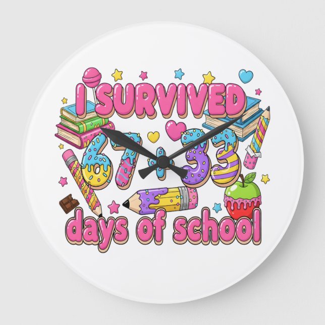 Jag överlevde 67 plus 33 dagar av skolmatte barn t stor klocka (Framsida)