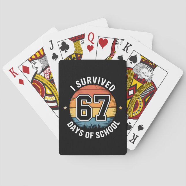 Jag överlevde 67 skoldagar  casinokort (Baksidan)