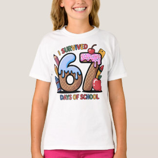 Jag överlevde 67 skoldagar Färgrik skola T Shirt