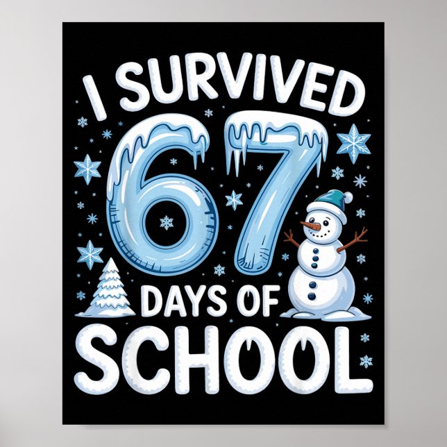 Jag överlevde 67 skoldagar julpepparkaka poster (Framsidan)