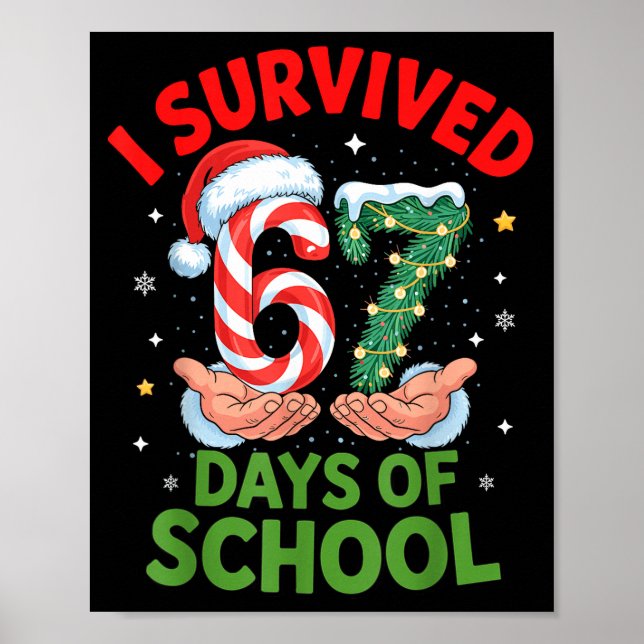 Jag överlevde 67 skoldagar julpepparkaka poster (Framsidan)
