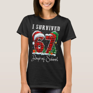 Jag överlevde 67 skoldagar julpepparkaka t shirt