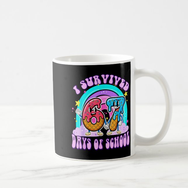 Jag överlevde 67 skoldagar Roligt 67 lärare elev Kaffemugg (Höger)