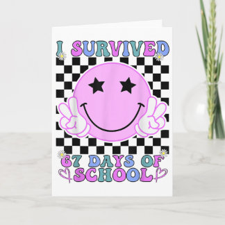 Jag överlevde 67 skoldagar Roligt 67 Meme Student Kort