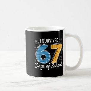 Jag överlevde 67 skoldagar Roligt meme lärare St Kaffemugg