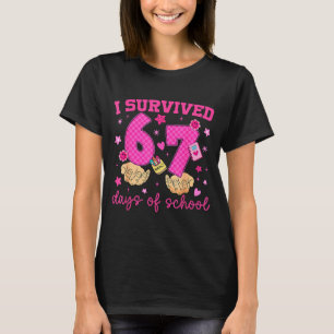 Jag överlevde 67 skoldagar Roligt meme pojke flick T Shirt