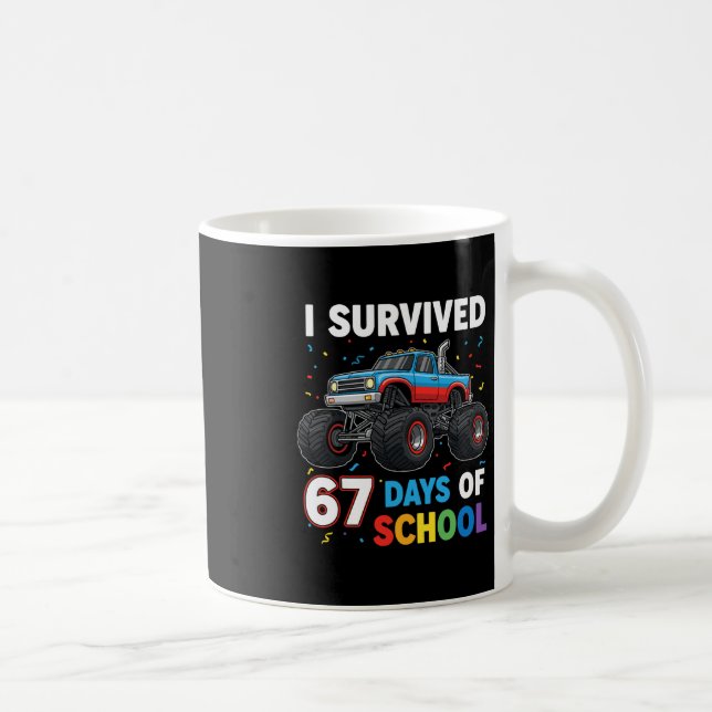 Jag överlevde 67 skoldagar Six Seven Meme för mig Kaffemugg (Höger)