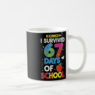 Jag överlevde 67 skoldagar Six Seven Meme för mig Kaffemugg