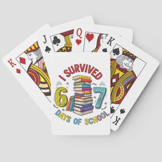Jag överlevde 6 7 skoldagar 100:e skoldagen casinokort (Baksidan)