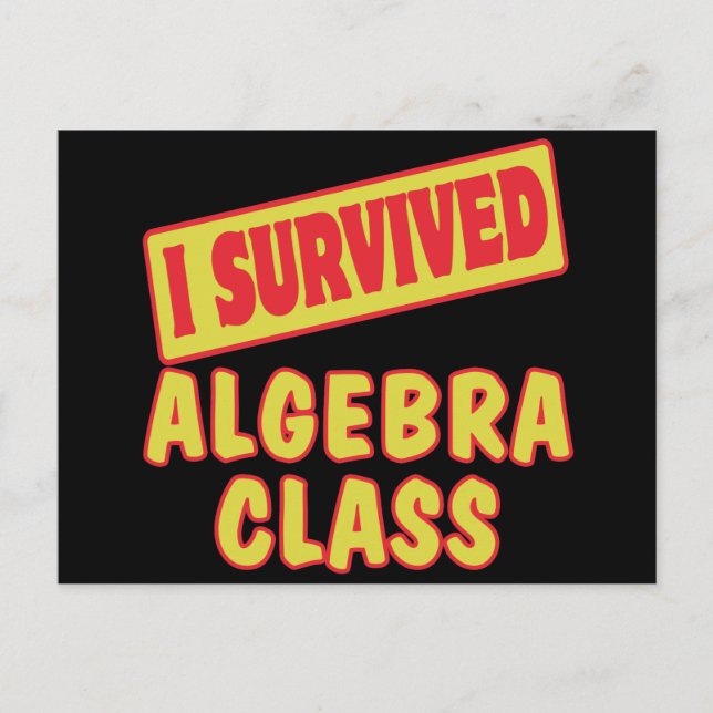 JAG ÖVERLEVDE ALGEBRAKLASSEN VYKORT (Framsida)