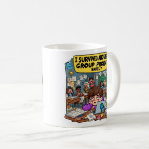 Jag överlevde ännu ett gruppprojekt knappt - rolig kaffemugg