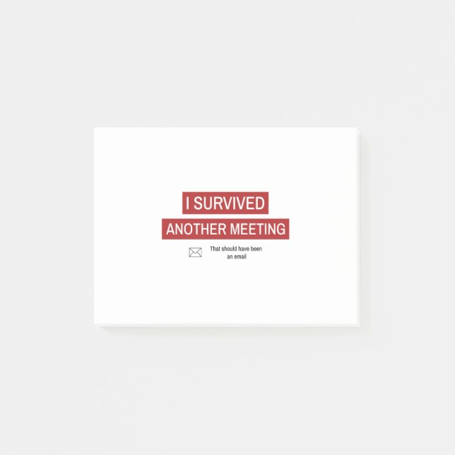 Jag överlevde ännu ett möte post-it block (Framsida)
