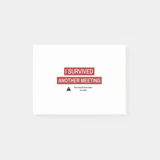 Jag överlevde ännu ett möte post-it block (Framsida)