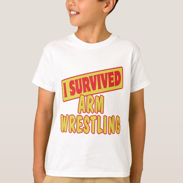 JAG ÖVERLEVDE ARM WRESTLING TEE (Framsida)