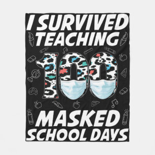 Jag Överlevde att undervisa 100 Mask School Days Fleecefilt