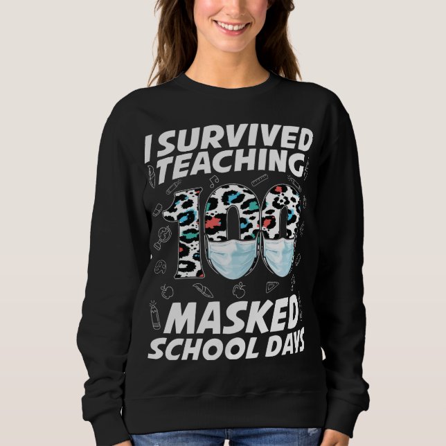 Jag Överlevde att undervisa 100 Mask School Days T Shirt (Framsida)