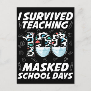 Jag Överlevde att undervisa 100 Mask School Days Vykort