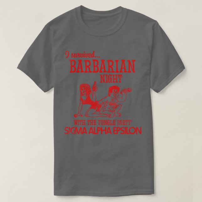 Jag Överlevde Barbarian Night T Shirt (Design framsida)