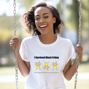 Jag Överlevde Black Fredag Carthjul Girl Färg T Shirt