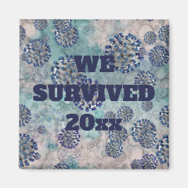 Jag Överlevde Blue Covid Virus Magnet