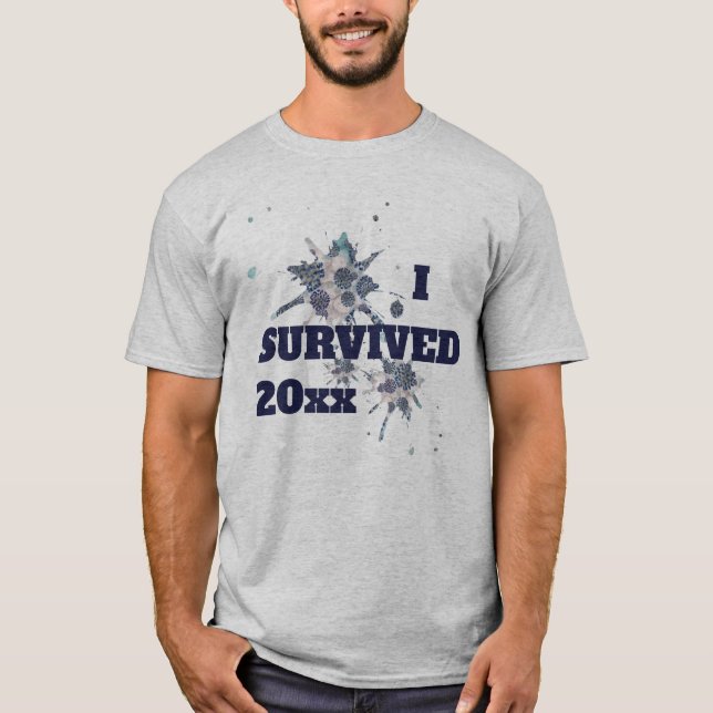 Jag Överlevde Blue Covid Virus T-Shirt (Framsida)