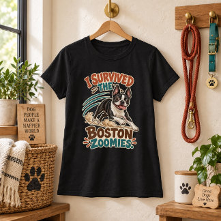 Jag överlevde Boston Zoomies Roligt T Shirt